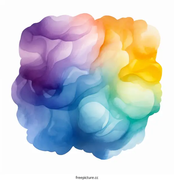 Colorful watercolor painting of a nebula