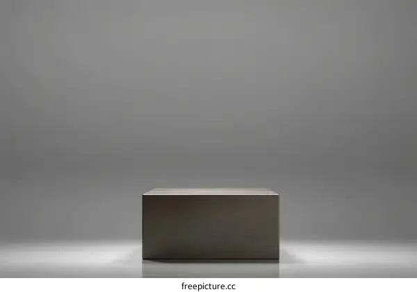 Empty Gray Cube Display Stand
