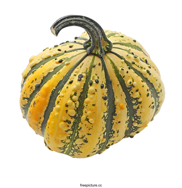 [Transparent Background PNG]Close Up of a Striped and Spotted Squash
