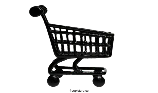 [Transparent Background PNG]Miniature Shopping Cart on White Background