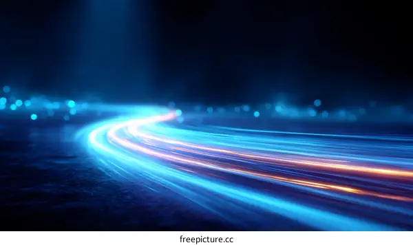 Abstract Light Trails on a Dark Background