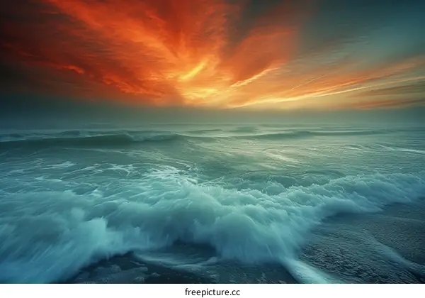 Huge Sea Wave About to Crash on the Shore