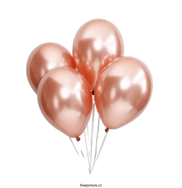 [Transparent Background PNG]Bunch of Rose Gold Balloons