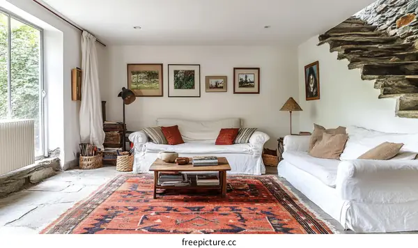 Cozy Living Room Interior Design with Natural Elements