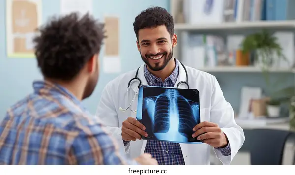 Doctor Showing X-Ray to Patient Medical Consultation