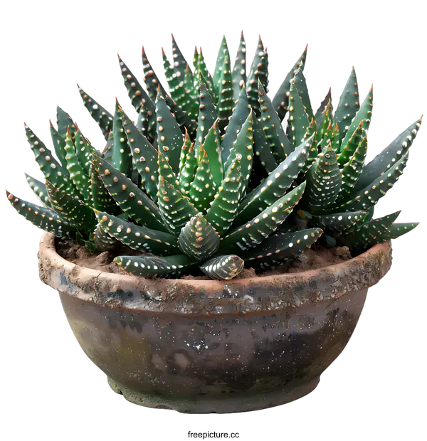 [Transparent Background PNG]Haworthia attenuata plant in pot