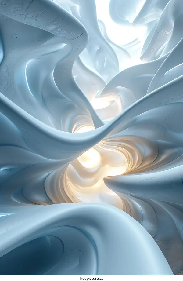 Abstract Light Blue Flowing Architecture Design