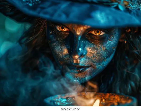 Blue Witch Face