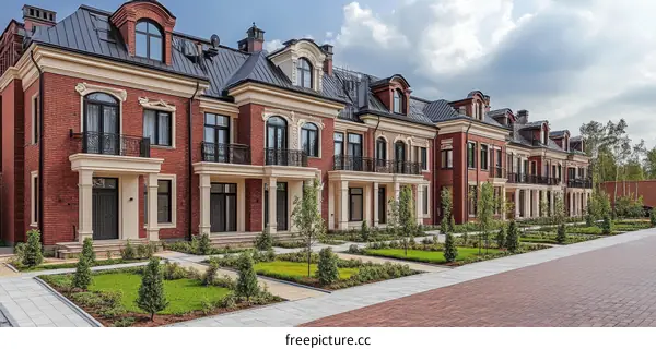 European Style Townhouses with Landscaping