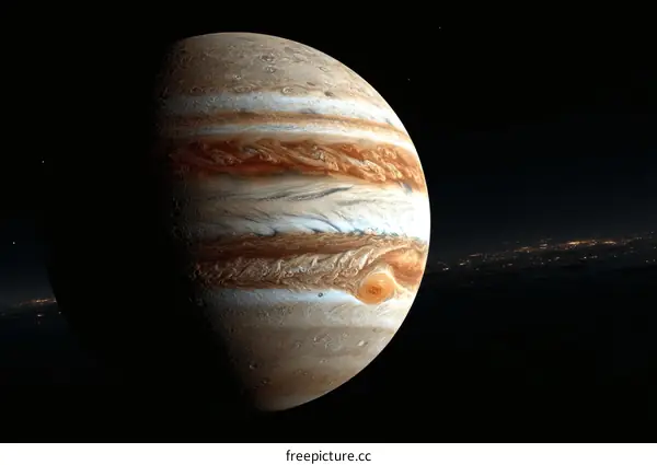 Jupiter Planet in Deep Space Illustration