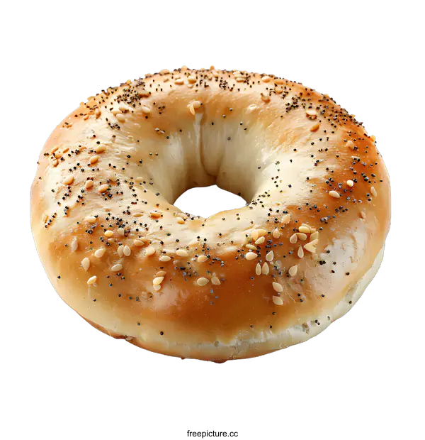 [Transparent Background PNG]Everything Bagel on a White Background