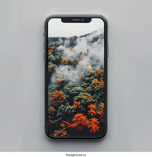 Forest Landscape on Smartphone Screen