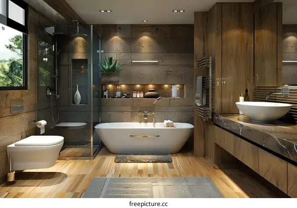 Modern Rustic Bathroom Design Interior