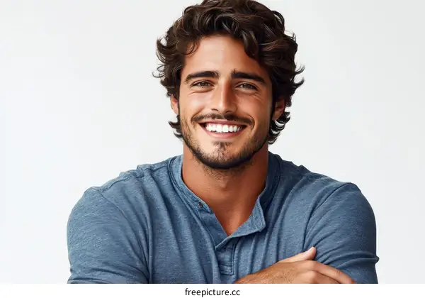 Smiling Man Portrait with Casual Style
