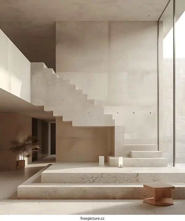 Modern Minimalist Concrete Staircase Design