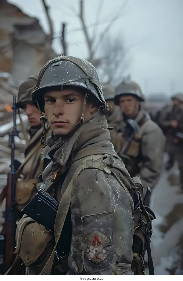 A soldier in a war zone.