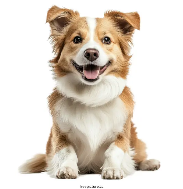 Adorable Border Collie Portrait Against White Background