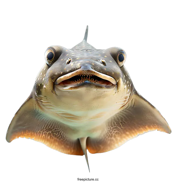 [Transparent Background PNG]Close-up Portrait of a Guitarfish