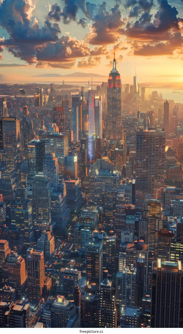 New York City Skyline at Sunset