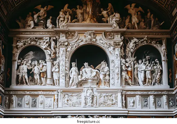 Intricate Sculptures and Paintings Inside the Basilica of San Petronio