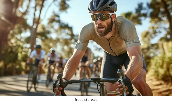 Group Cycling Race Outdoor Sportsmen