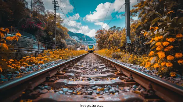 Railway tracks through a beautiful landscape