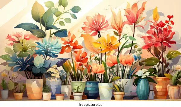 Vibrant and Colorful Garden of Flowers