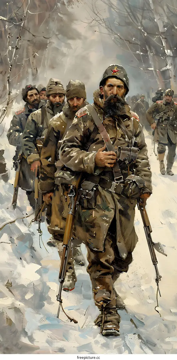 Red Army Soldiers in Winter