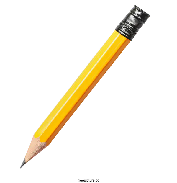 [Transparent Background PNG]Close-up Image of a Yellow Pencil