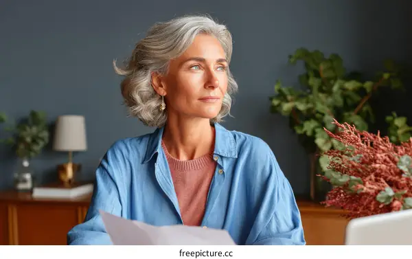 Thoughtful Senior Woman Pondering