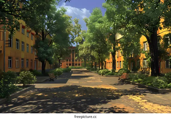 Courtyard in the city