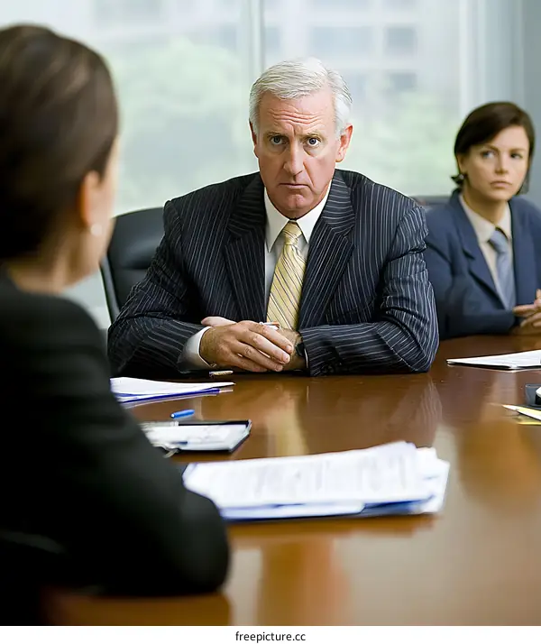 Business Meeting in Office With Three People