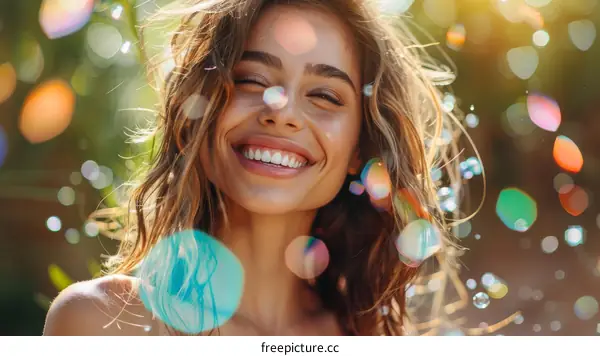 Smiling Woman in a Summer Day