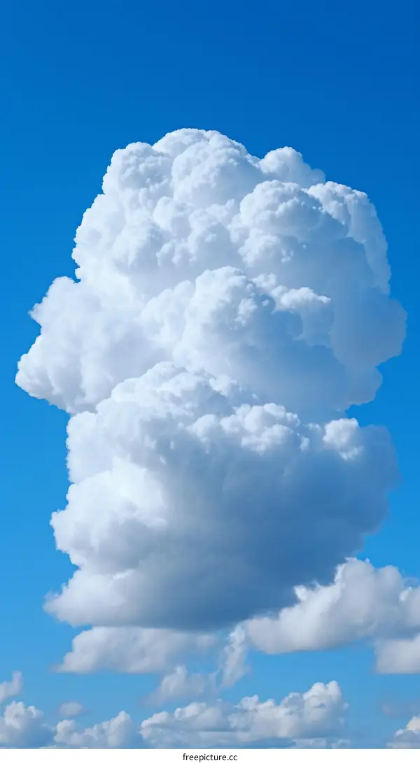 Large white cloudscape with blue sky