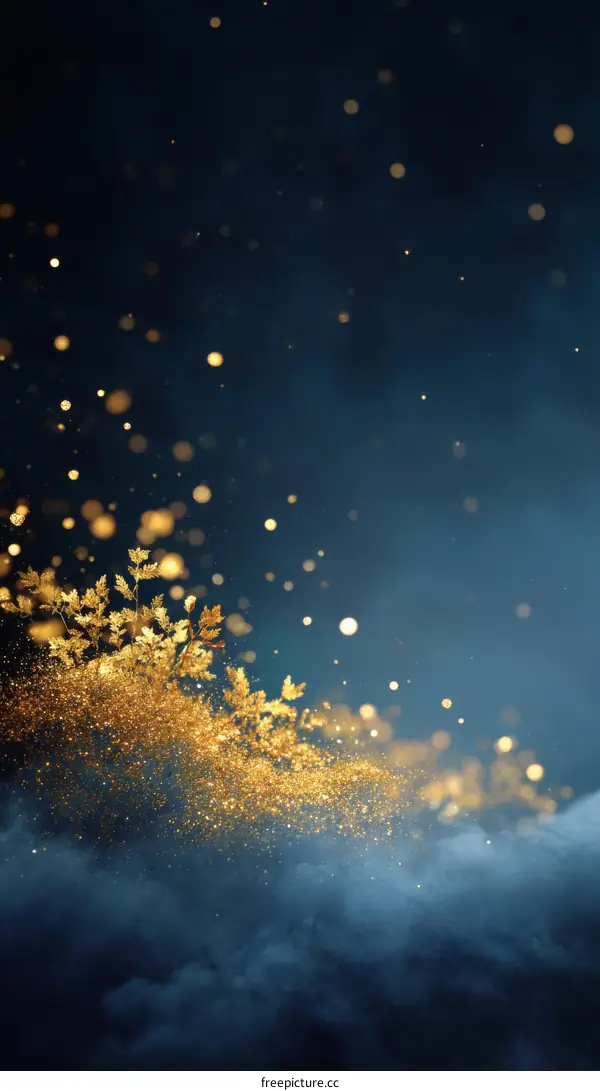 Golden Glitter Nature Abstract Background