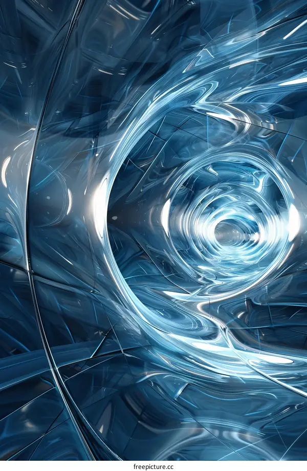Abstract Blue Glassy Tunnel