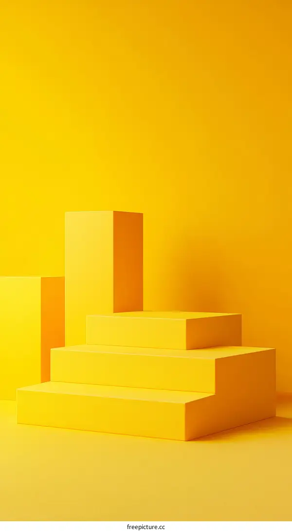 Abstract Yellow Geometric Display Stages