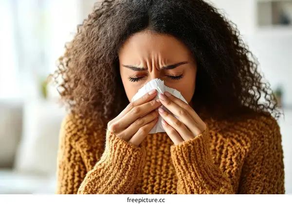 Woman Suffering From Cold Symptoms