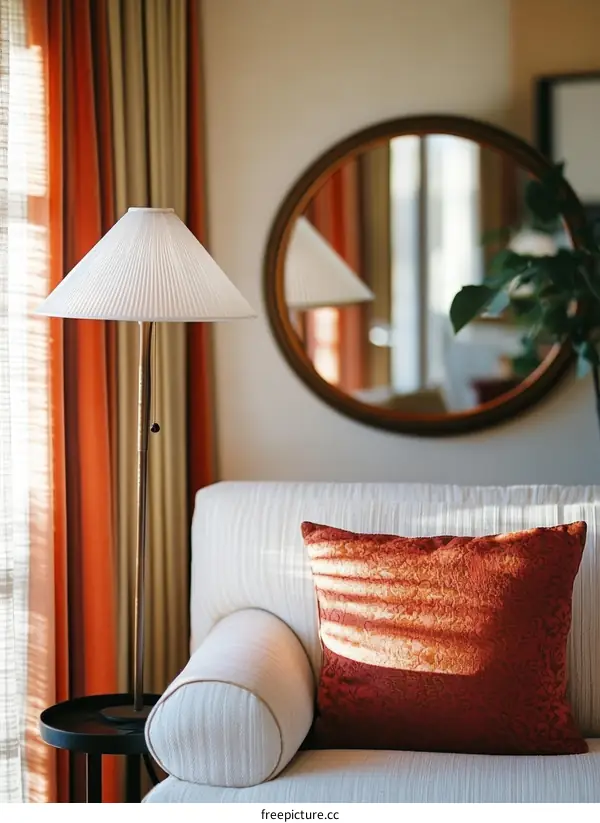 Modern Living Room Interior Design with Warm Lighting