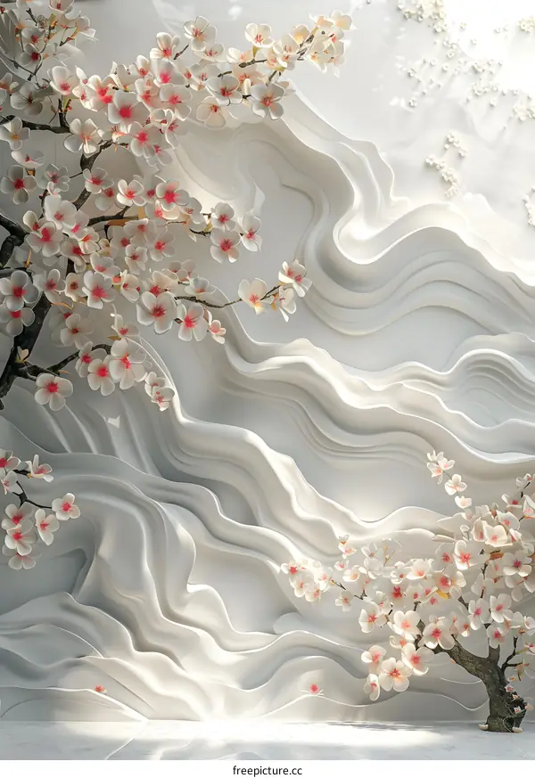 Sakura flower embossing