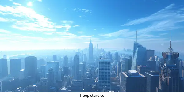 New York City Skyline View on a Sunny Day
