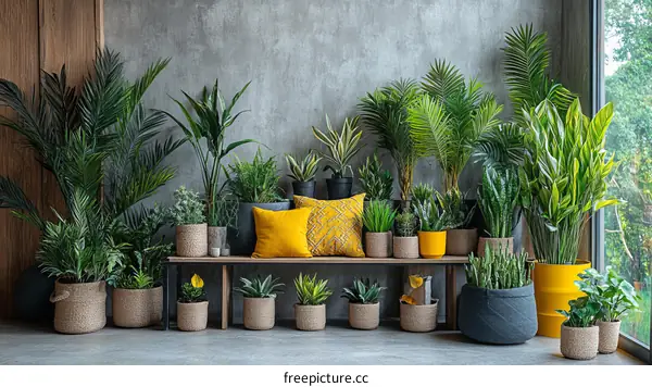 Indoor Plant Arrangement in Modern Home Decor