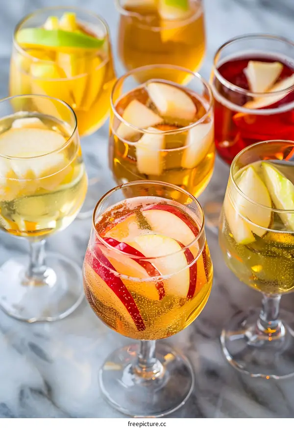 Apple Cider Sangria with Apple Slices