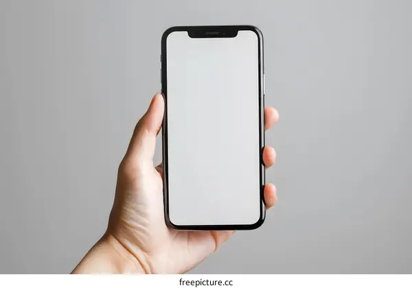 Hand Holding Smartphone With Blank Screen