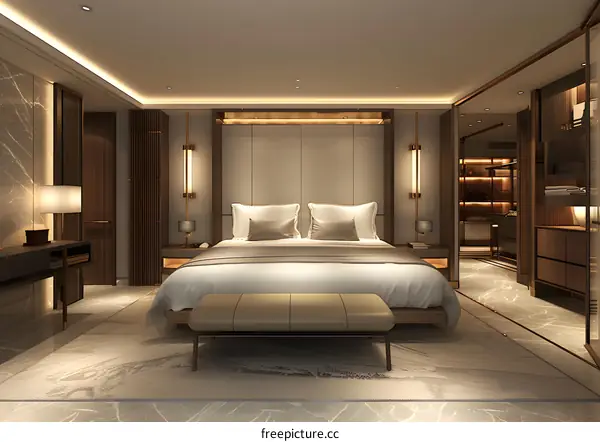 Luxury hotel bedroom suite
