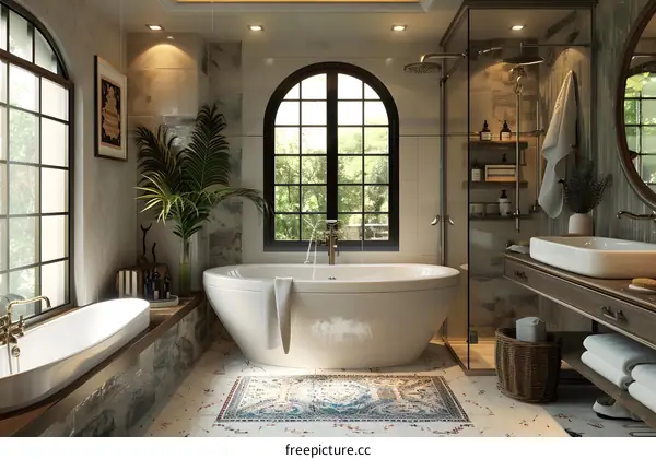 Bathtub by the palm tree