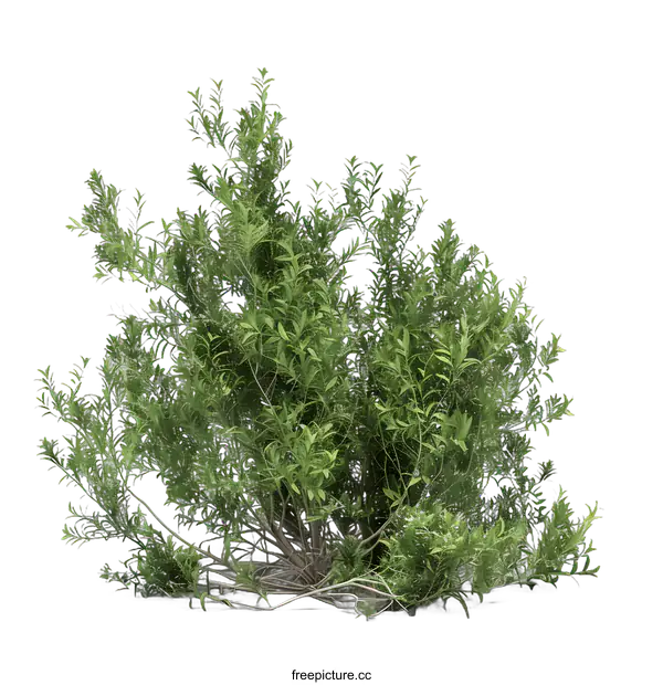[Transparent Background PNG]Green Bush Plant Rendering Isolated On White Background