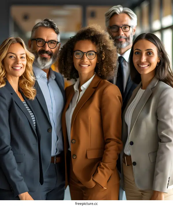 Diverse Team of Professionals in Business Attire