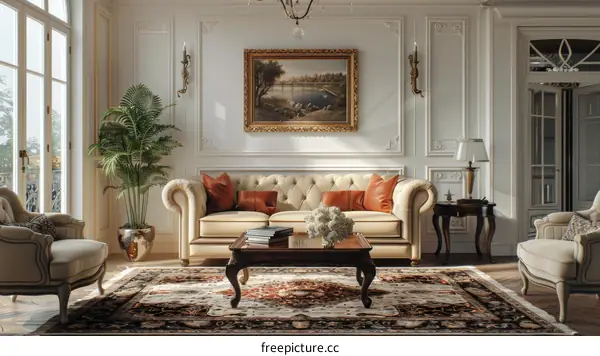 Elegant Classic European Living Room Interior Design