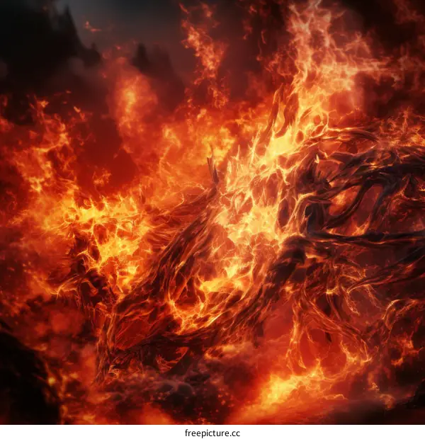 Firestorm Engulfs Tree